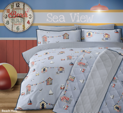 Beach Huts Duvet Cover Set