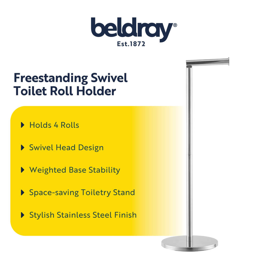 Beldray Swivel Top Toilet Roll Holder Stainless Steel