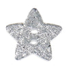 Buttons: Star: Glitter: 18mm: Silver