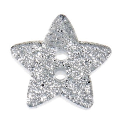 Buttons: Star: Glitter: 18mm: Silver
