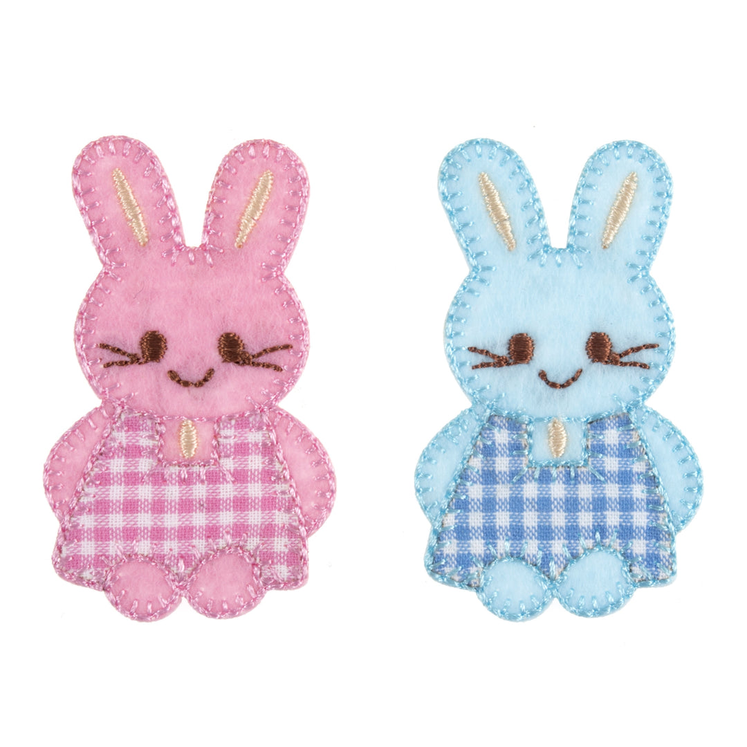 Motif C: Pink & Blue Checked Bunnies