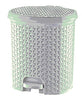 Hobby Life 5.5L Plastic Rattan Pedal Bin White