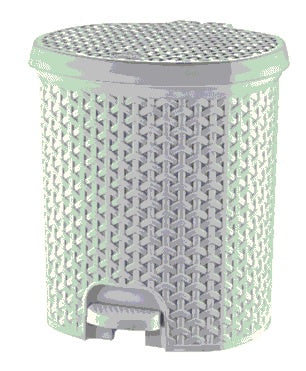 Hobby Life 5.5L Plastic Rattan Pedal Bin White