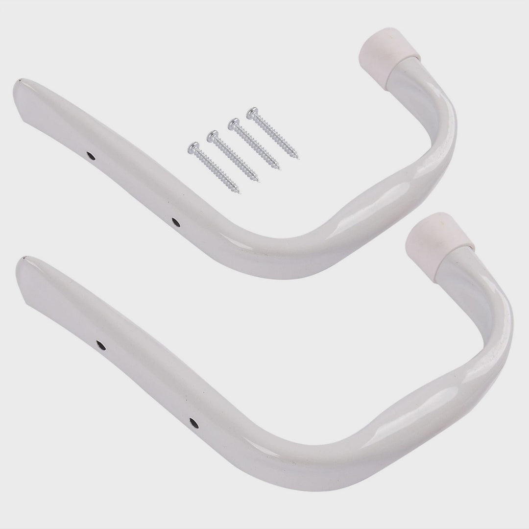 Blackspur Metal Jumbo Hooks 140 x 130mm - White, Pack of 2