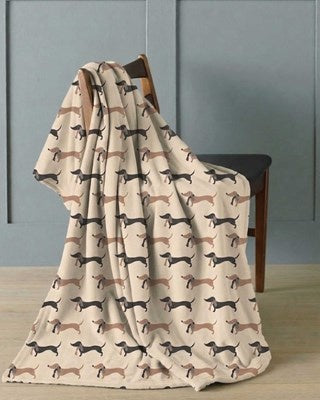 Dachshund Design Super Soft Flannel Blanket Throws 120x150cm