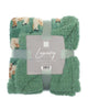 Highland Cow Luxury Design Flannel Throws with Sherpa Reverse -120x150cm - Green