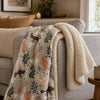 Woodland Creatures Luxury Design Flannel Throws with Sherpa Reverse -120x150cm