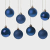 Premier 10 x 60mm Multi Finish Baubles Navy Blue