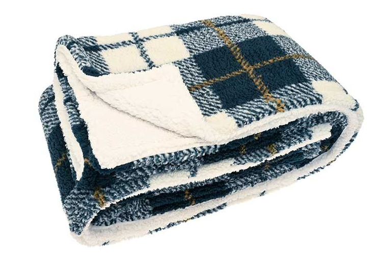 Cosy Check Throw 130x170cm Slate Blue
