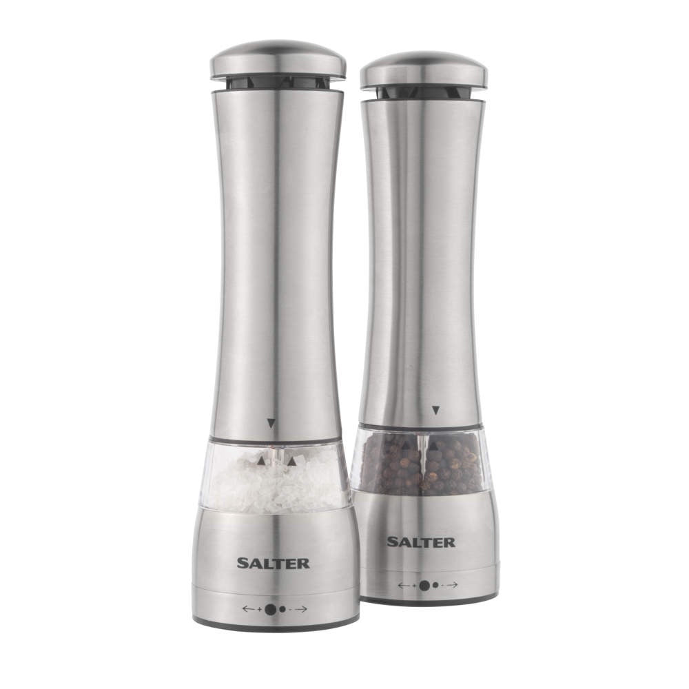 Salter Electric Salt & Pepper Mill Set - Stainless Steel
