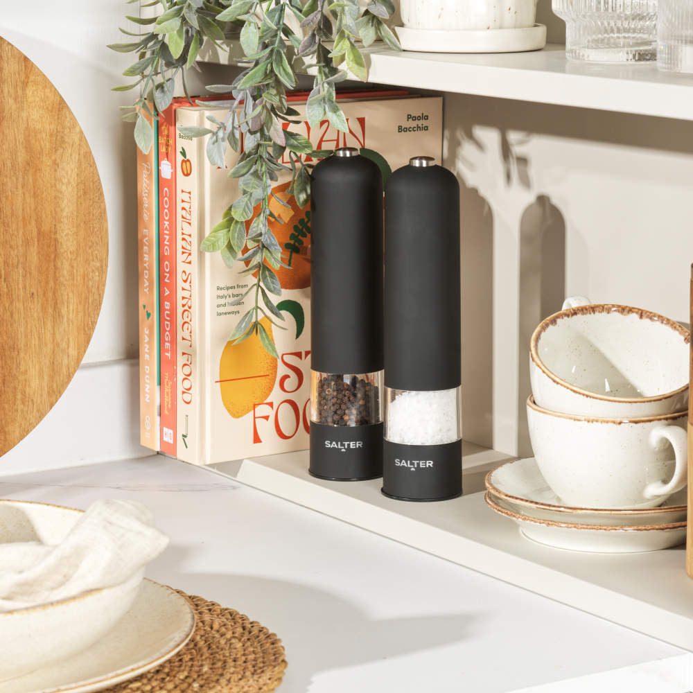 Salter Electronic Salt &amp; Pepper Mills Set - Matt Black