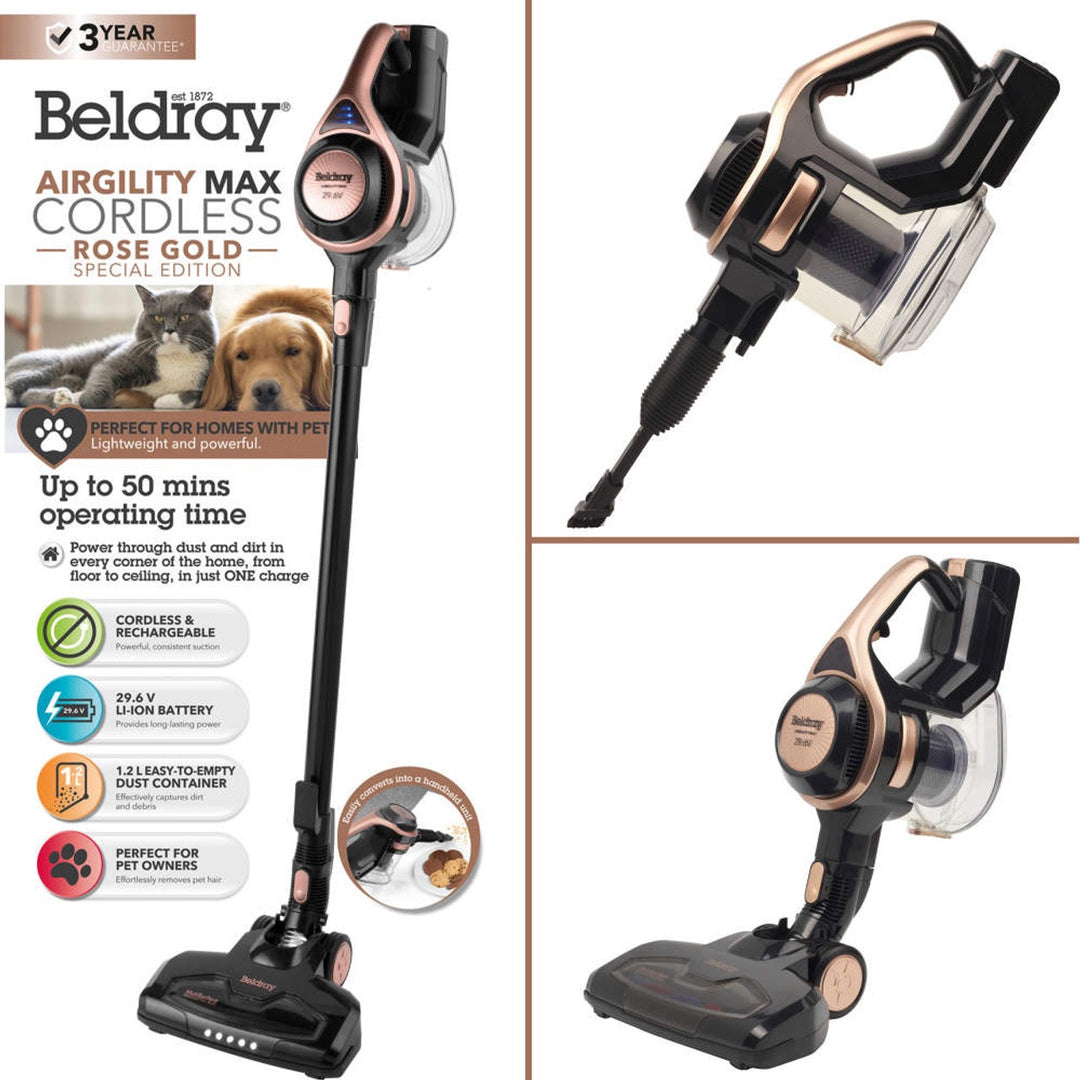 Beldray Airgility Max Cordless Vacuum Cleaner - Rose Gold