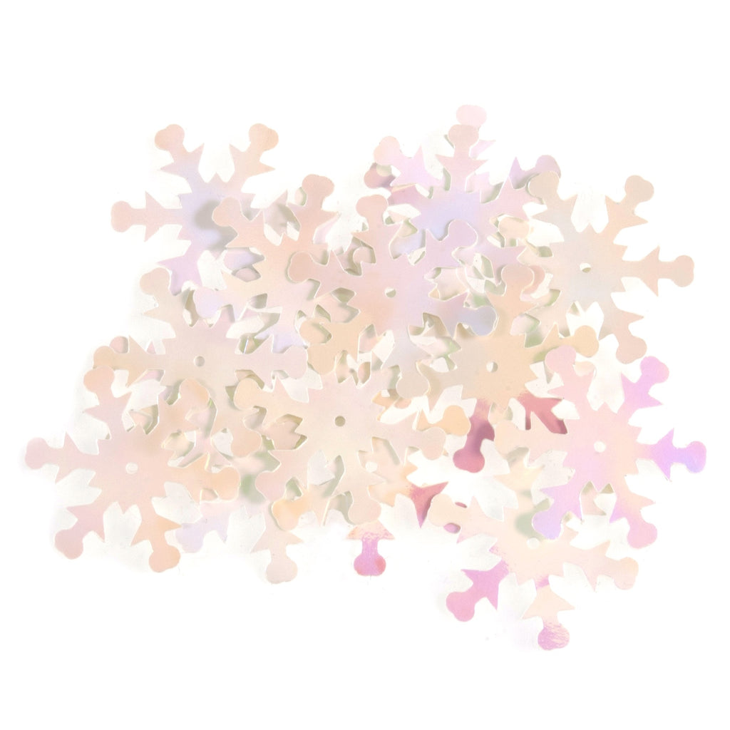 Sequins: Snowflake: 24mm: White: 18