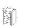 Capri Carbon 2 Drawer Petite Bedside Cabinet (Self Assembly) (DHD) Image 2