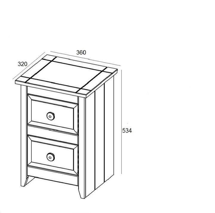 Capri Carbon 2 Drawer Petite Bedside Cabinet (Self Assembly) (DHD) Image 2