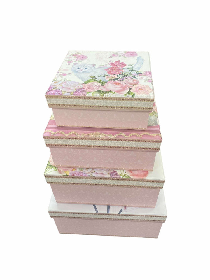 Cat Square Cardboard Gift/Storage Box L