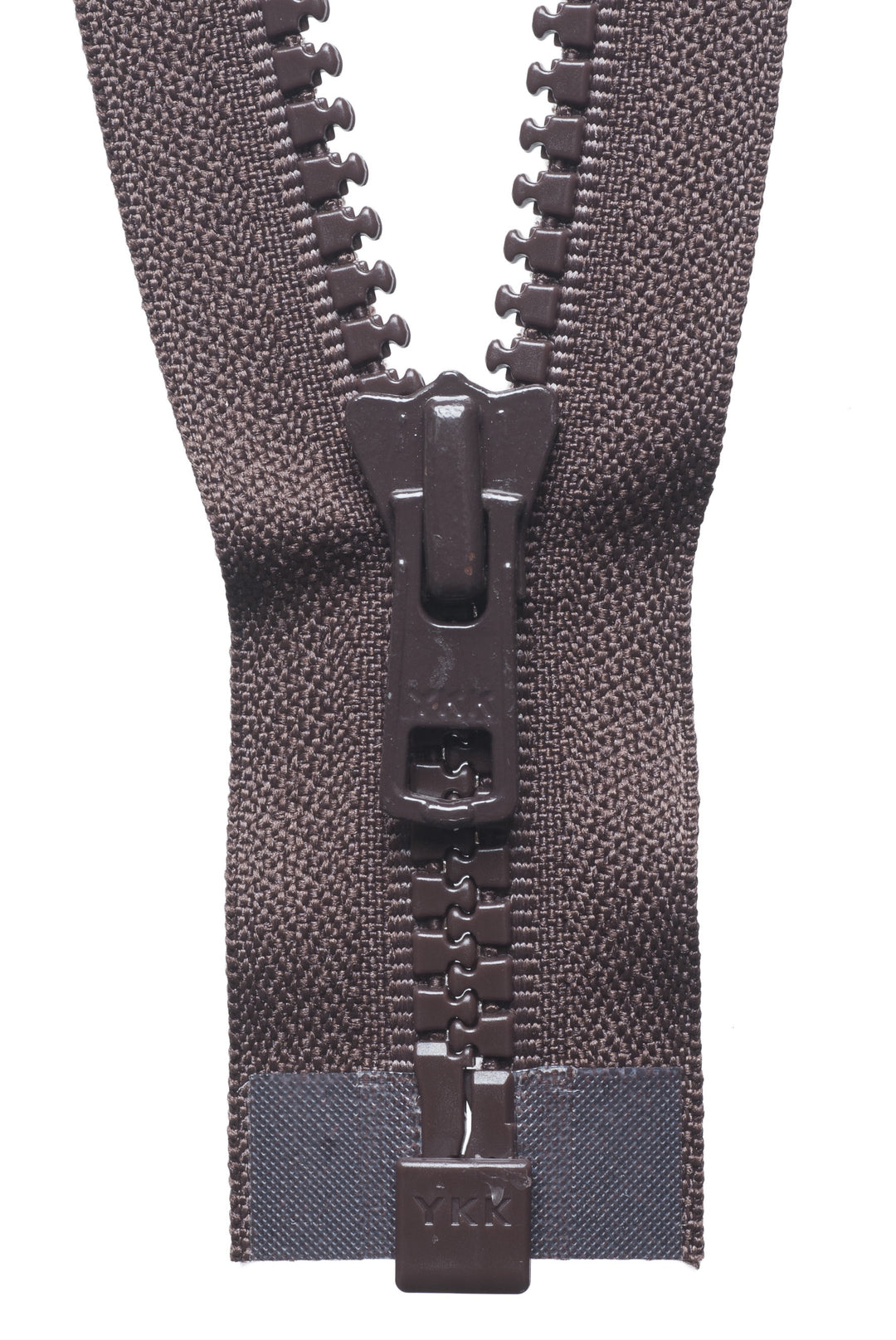 Vislon Heavyweight Open End Zip: 76cm: Brown