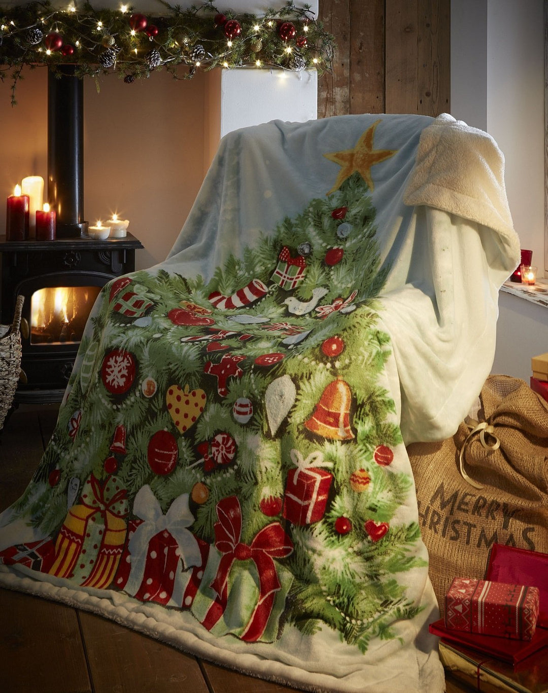 Christmas Tree Fleece Throw 130cm x 170cm