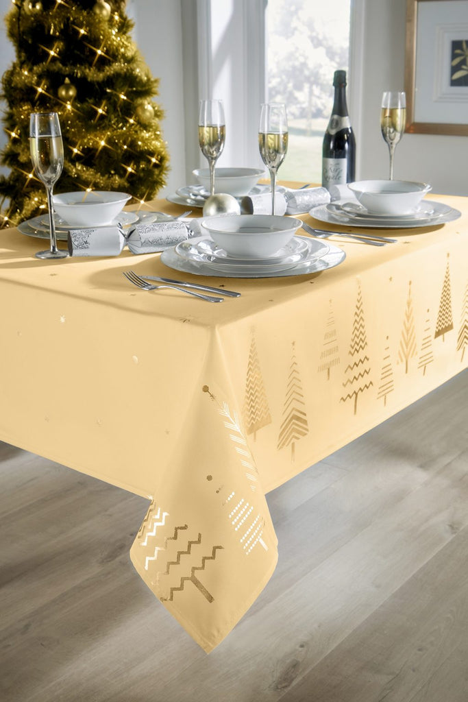 Christmas Tree Tablecloth 52 x 90in 132 x 228cm Gold