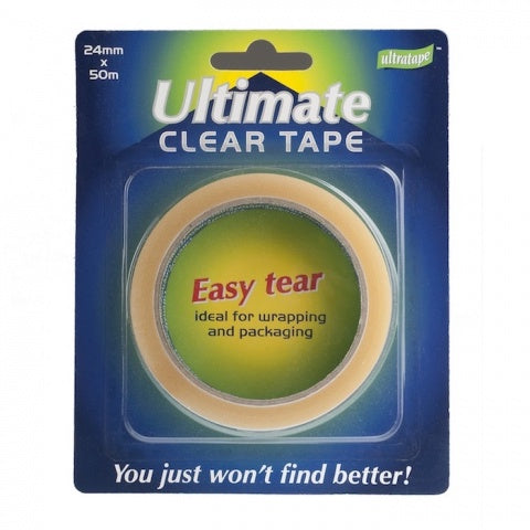 Ultratape Ultimate 24mm x 50M Easy Tear Clear Tape