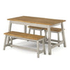 Corona Grey - Live Edge Dining Table And 3x Bench Set (Self Assembly) (DHD) Image 1