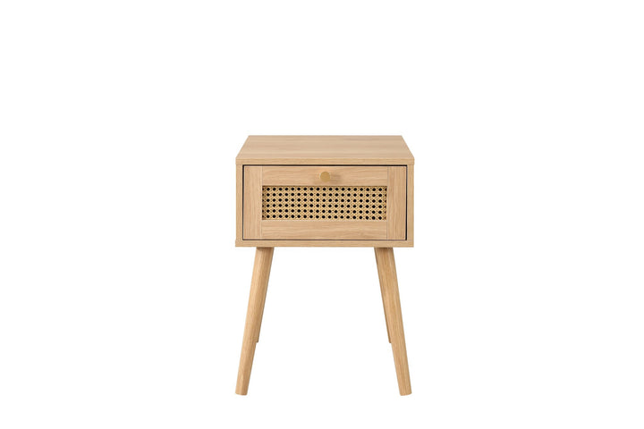 Birlea Croxley 1 Drawer Rattan Bedside (Self Assembly) (DHD)
