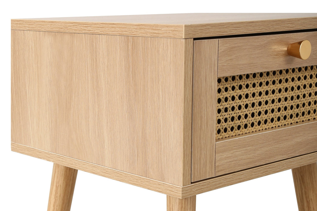 Birlea Croxley 1 Drawer Rattan Bedside (Self Assembly) (DHD)