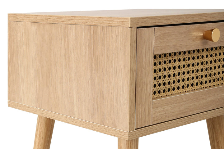 Birlea Croxley 1 Drawer Rattan Bedside (Self Assembly) (DHD)