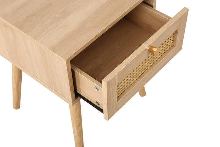 Birlea Croxley 1 Drawer Rattan Bedside (Self Assembly) (DHD)
