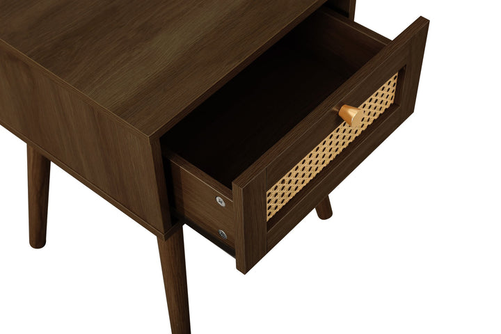 Birlea Croxley 1 Drawer Rattan Bedside (Self Assembly) (DHD)