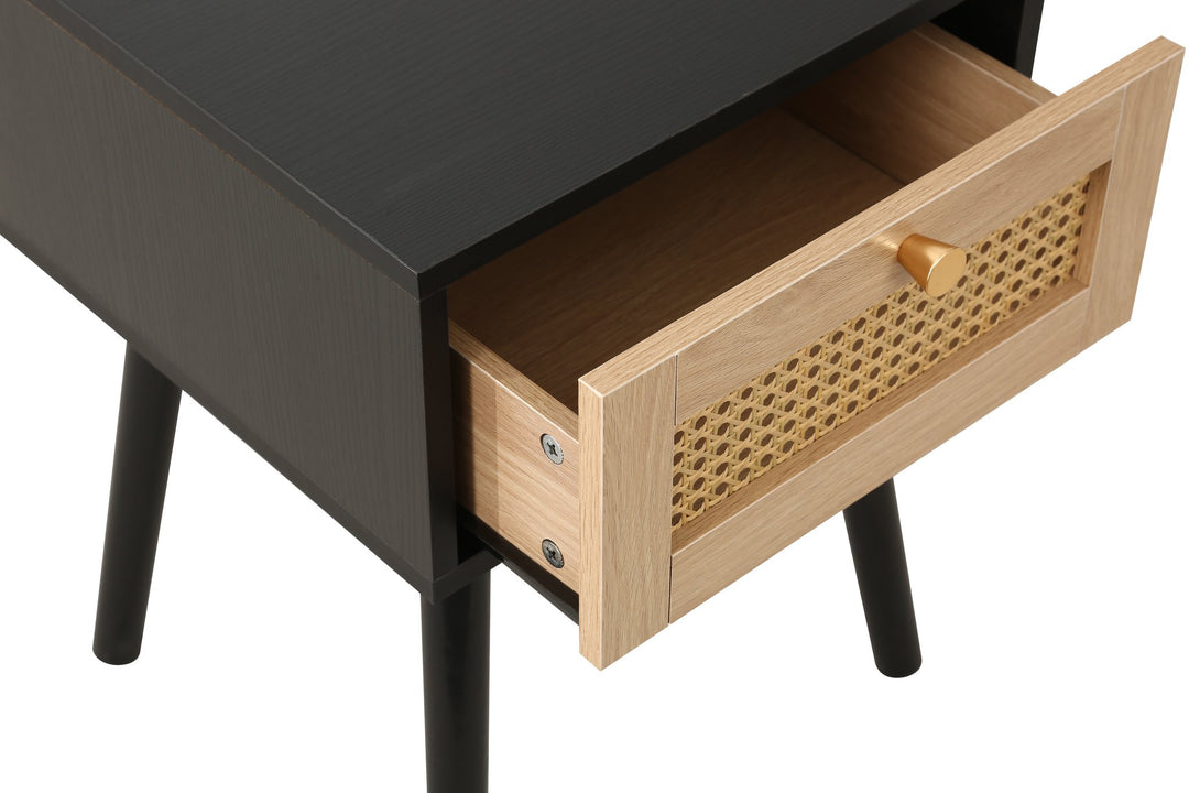 Birlea Croxley 1 Drawer Rattan Bedside (Self Assembly) (DHD)