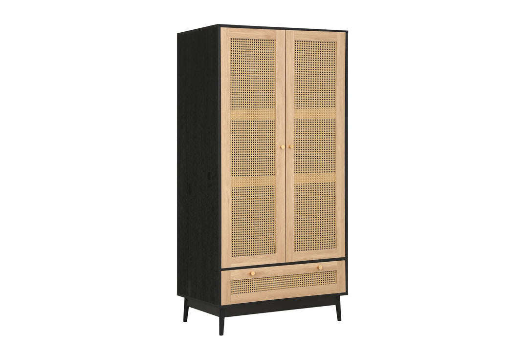 Birlea Croxley 2 Door 1 Drawer Rattan Wardrobe (Self Assembly) (DHD)