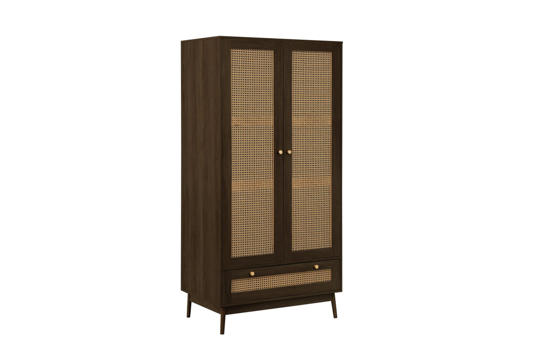 Birlea Croxley 2 Door 1 Drawer Rattan Wardrobe (Self Assembly) (DHD)