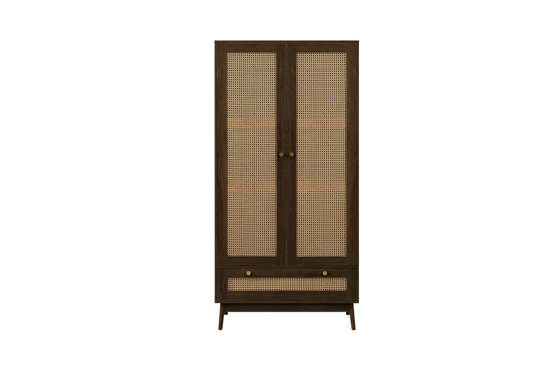 Birlea Croxley 2 Door 1 Drawer Rattan Wardrobe (Self Assembly) (DHD)