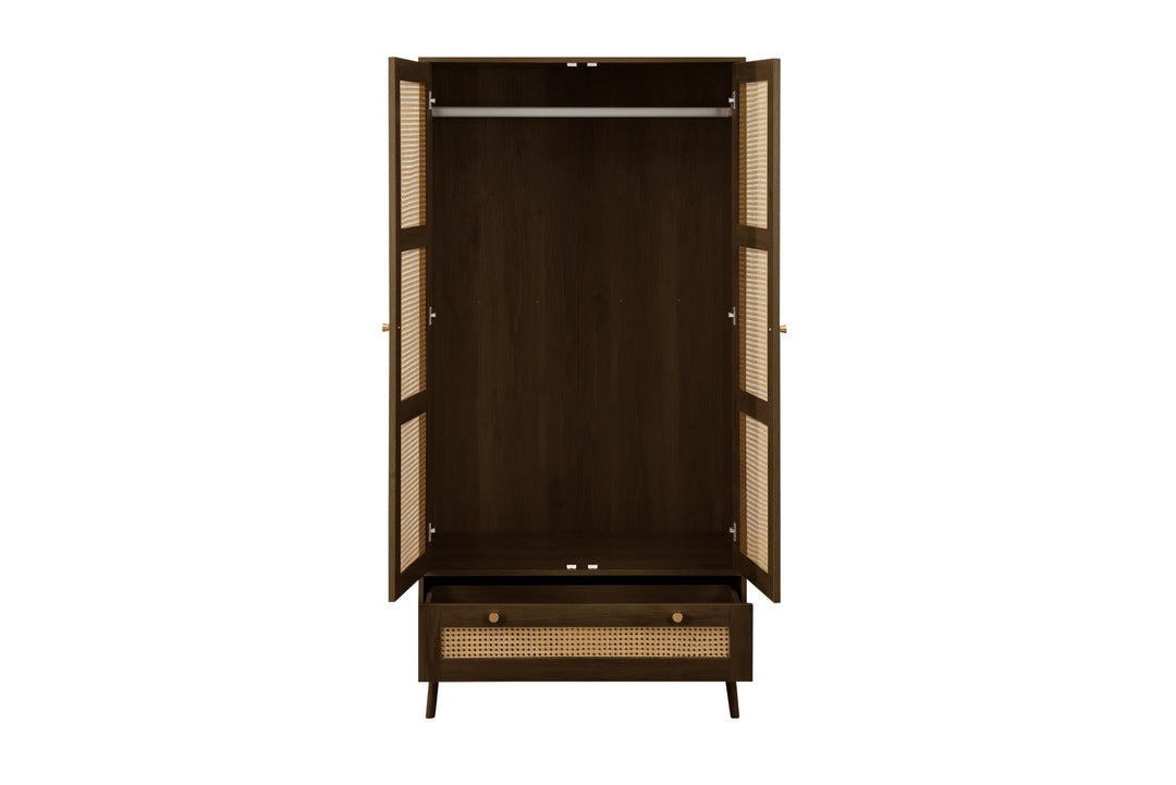 Birlea Croxley 2 Door 1 Drawer Rattan Wardrobe (Self Assembly) (DHD)