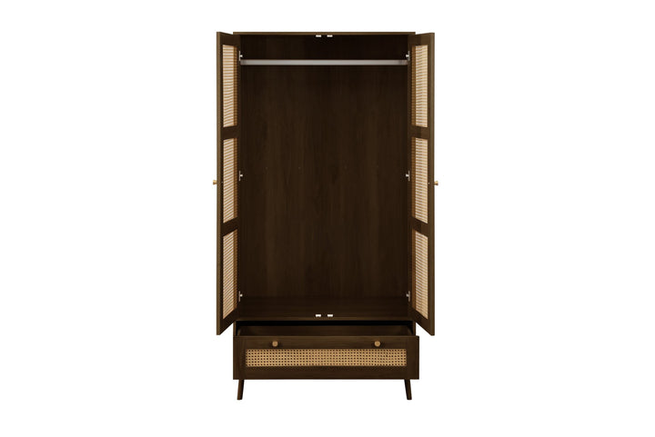 Birlea Croxley 2 Door 1 Drawer Rattan Wardrobe (Self Assembly) (DHD)