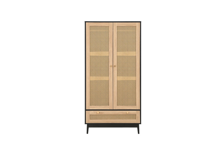 Birlea Croxley 2 Door 1 Drawer Rattan Wardrobe (Self Assembly) (DHD)