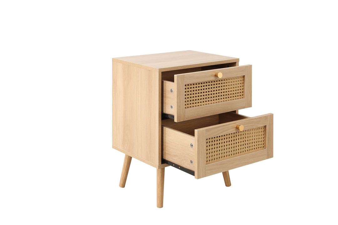 Birlea Croxley 2 Drawer Rattan Bedside (Self Assembly) (DHD)