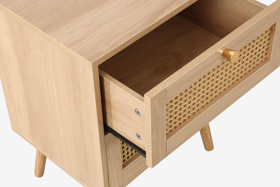 Birlea Croxley 2 Drawer Rattan Bedside (Self Assembly) (DHD)