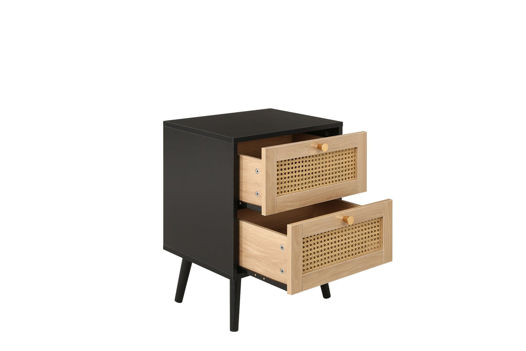 Birlea Croxley 2 Drawer Rattan Bedside (Self Assembly) (DHD)