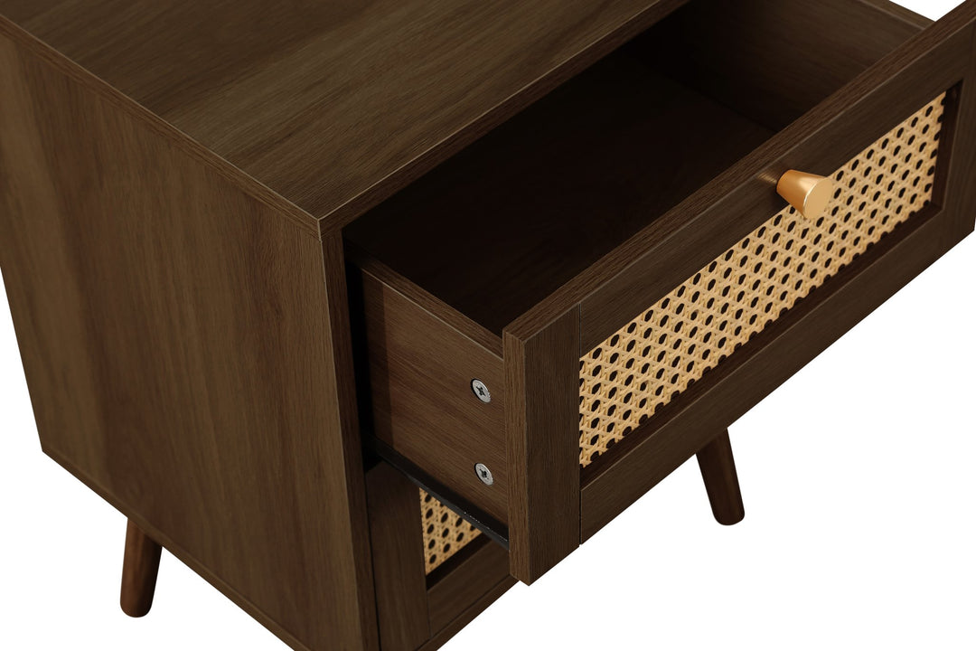 Birlea Croxley 2 Drawer Rattan Bedside (Self Assembly) (DHD)