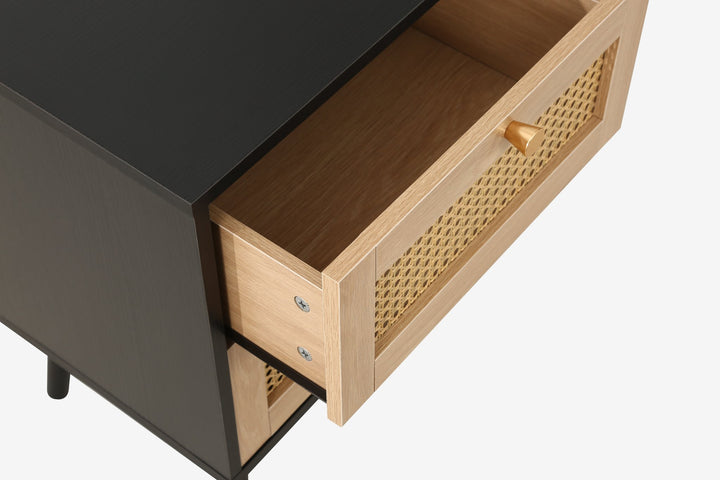 Birlea Croxley 2 Drawer Rattan Bedside (Self Assembly) (DHD)