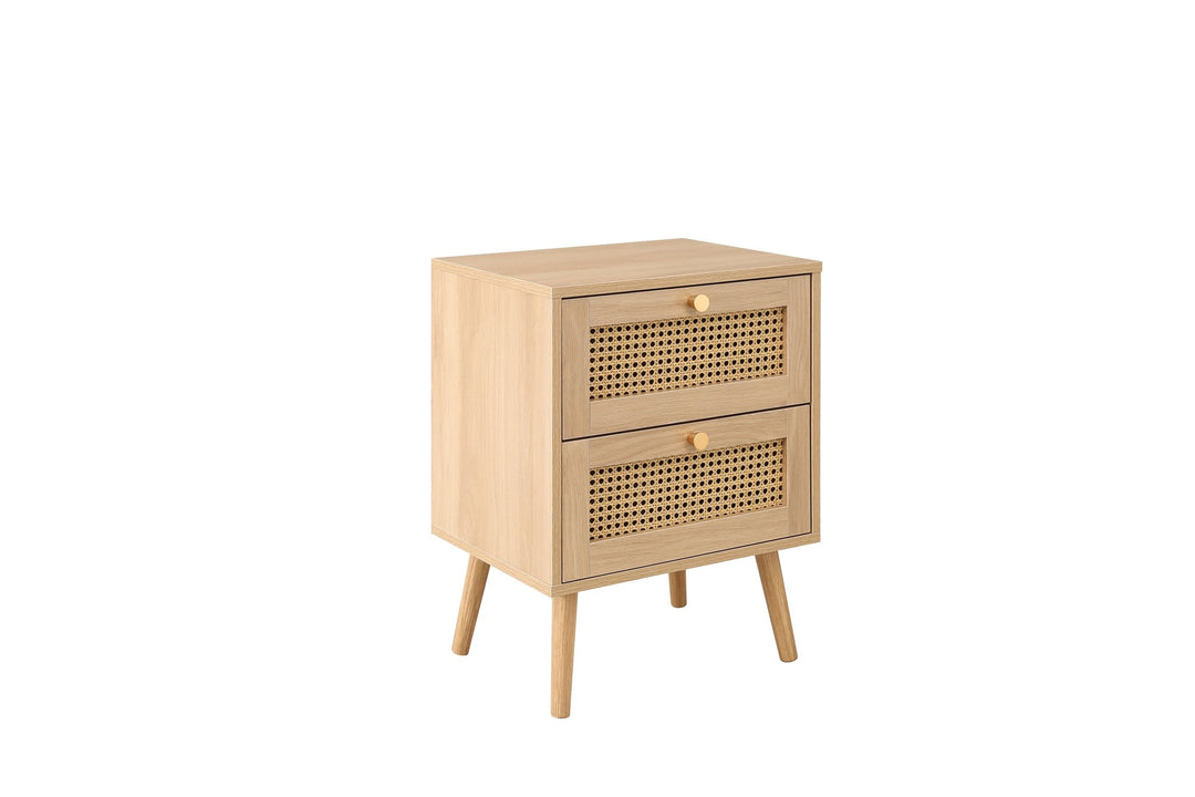 Birlea Croxley 2 Drawer Rattan Bedside (Self Assembly) (DHD)