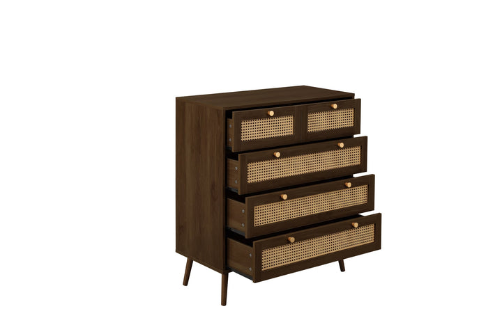 Birlea Croxley 5 Drawer Rattan Chest (Self Assembly) (DHD)