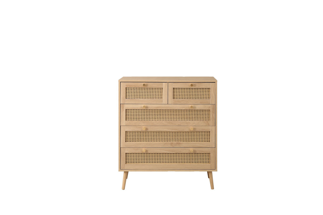Birlea Croxley 5 Drawer Rattan Chest (Self Assembly) (DHD)