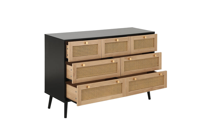Birlea Croxley 7 Drawer Rattan Chest (Self Assembly) (DHD)