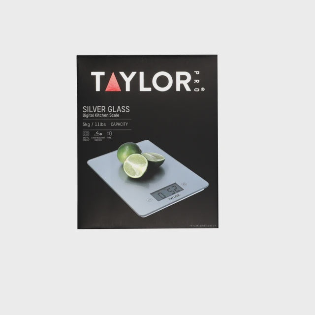 Taylor Pro Glass Digital 5Kg Kitchen Scales - Silver