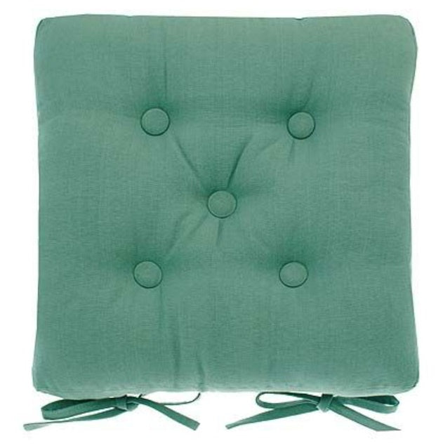 Seat Pad With Ties Moss Green 38cm