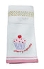Bellissimo Pack of 2 Luxury Terry/Waffle Embroidered Tea Towels Cupcake