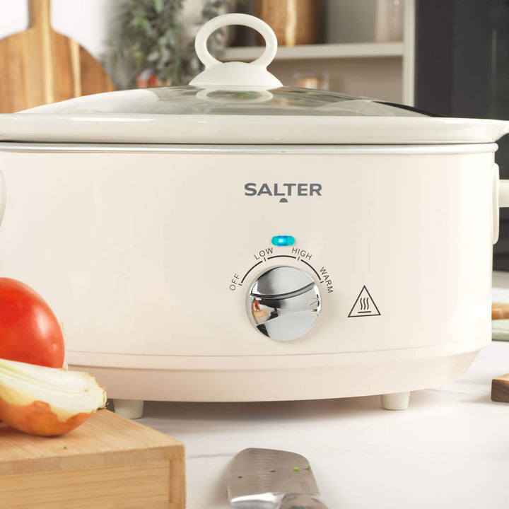 Salter Retro 6.5L Slow Cooker - Cream
